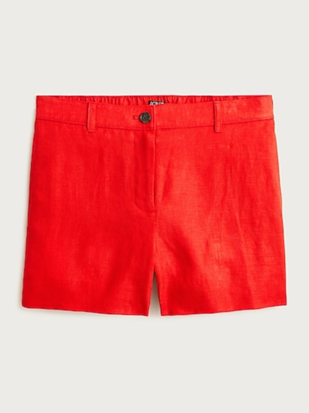 New J Crew Women Linen Harbor Shorts 3" Inseam Red Size L Elastic Waist